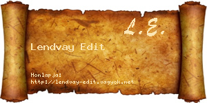 Lendvay Edit névjegykártya